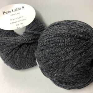 Lot De 10 Pelotes De Laine Gris Anthracite - Grosse Laine - Fabriqué En France - Neuf