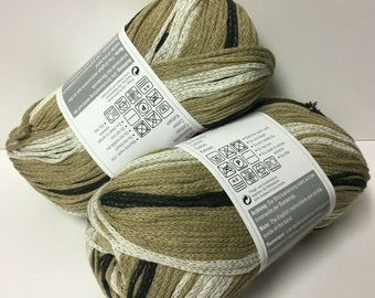 2 pelotes de laine/ 100g / 100% coton/ beige couleurs changeantes