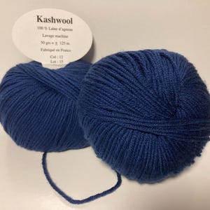 set van 5 bollen nachtblauwe merinowol 397 / 100% merino/gemaakt in FRANKRIJK