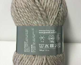 10 pelotes de grosse laine trés douce couleur taupe / fabriqué en France