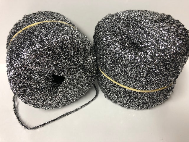 Lot De 5 Pelotes De Laine Lurex Argenté - Fabriqué En France - Pour Tricot Et Crochet - Aiguille 3