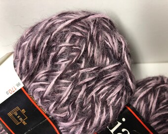 Lot De 10 Pelotes Laine Bouclette Rose Tweedé – Aiguilles 4/4.5 – Marque Française