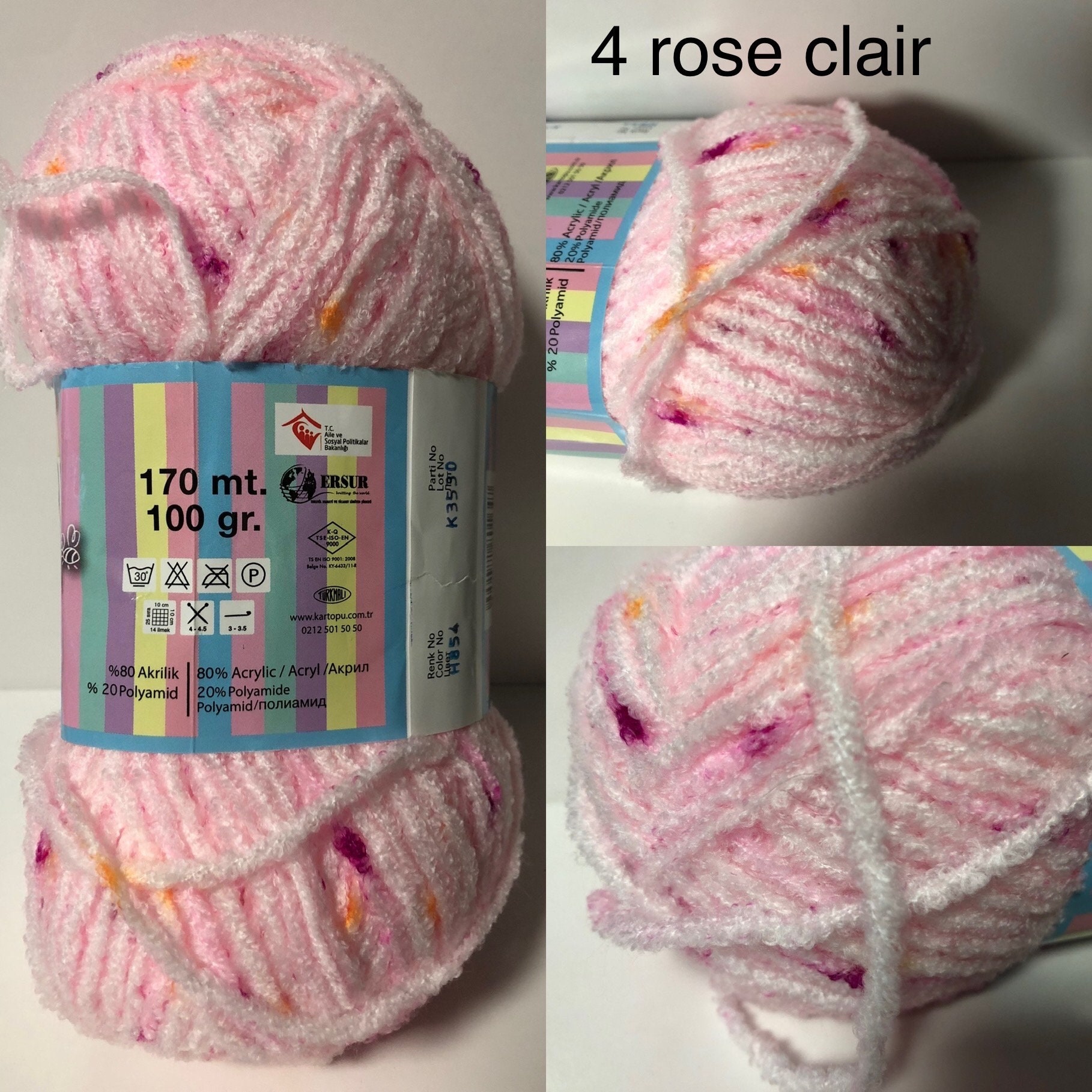 Pelote De Laine Layette 100 G Douce Et Légère - Acrylique/polyamide, Aiguille 3/4, Sans Marque