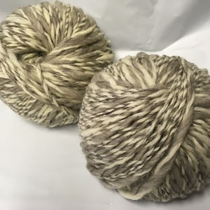 lot of 9 balls of coarse wool/pure ecru and light brown wool/made in FRANCE