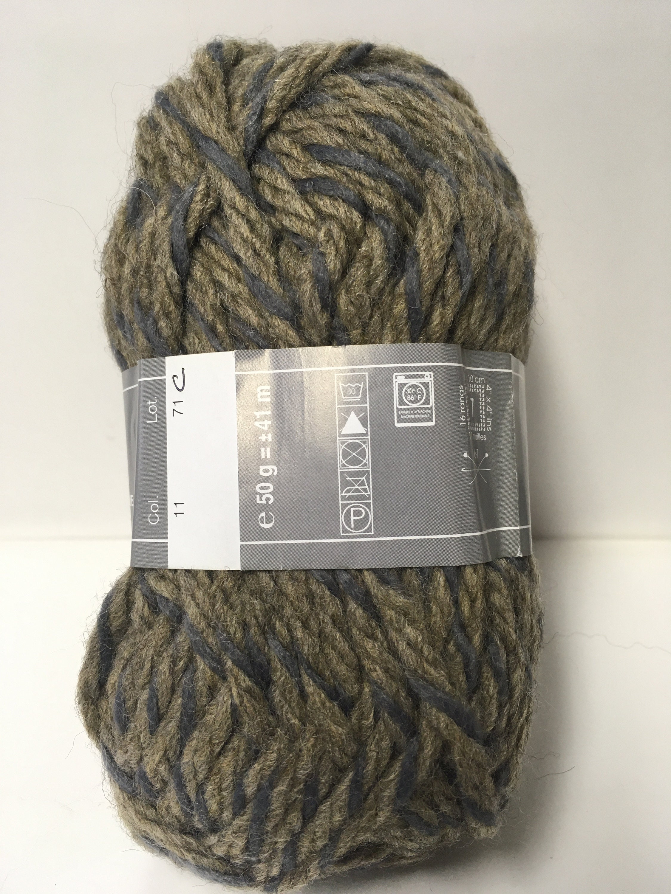 Lot De 5 Pelotes De Laine Gris Tweed, Grosse Laine, Fabriqué En France - Neuf