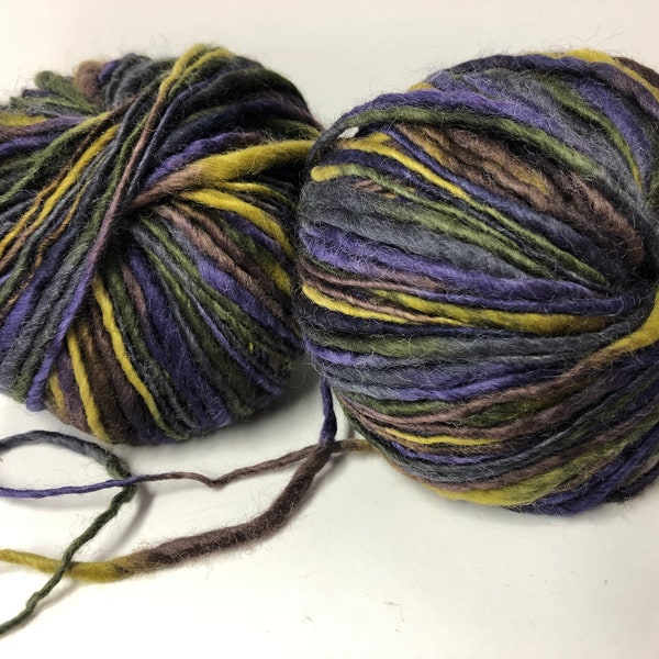 lot de 5 pelotes de laine de 100grs/ tweedé violet/ fabriqué en France