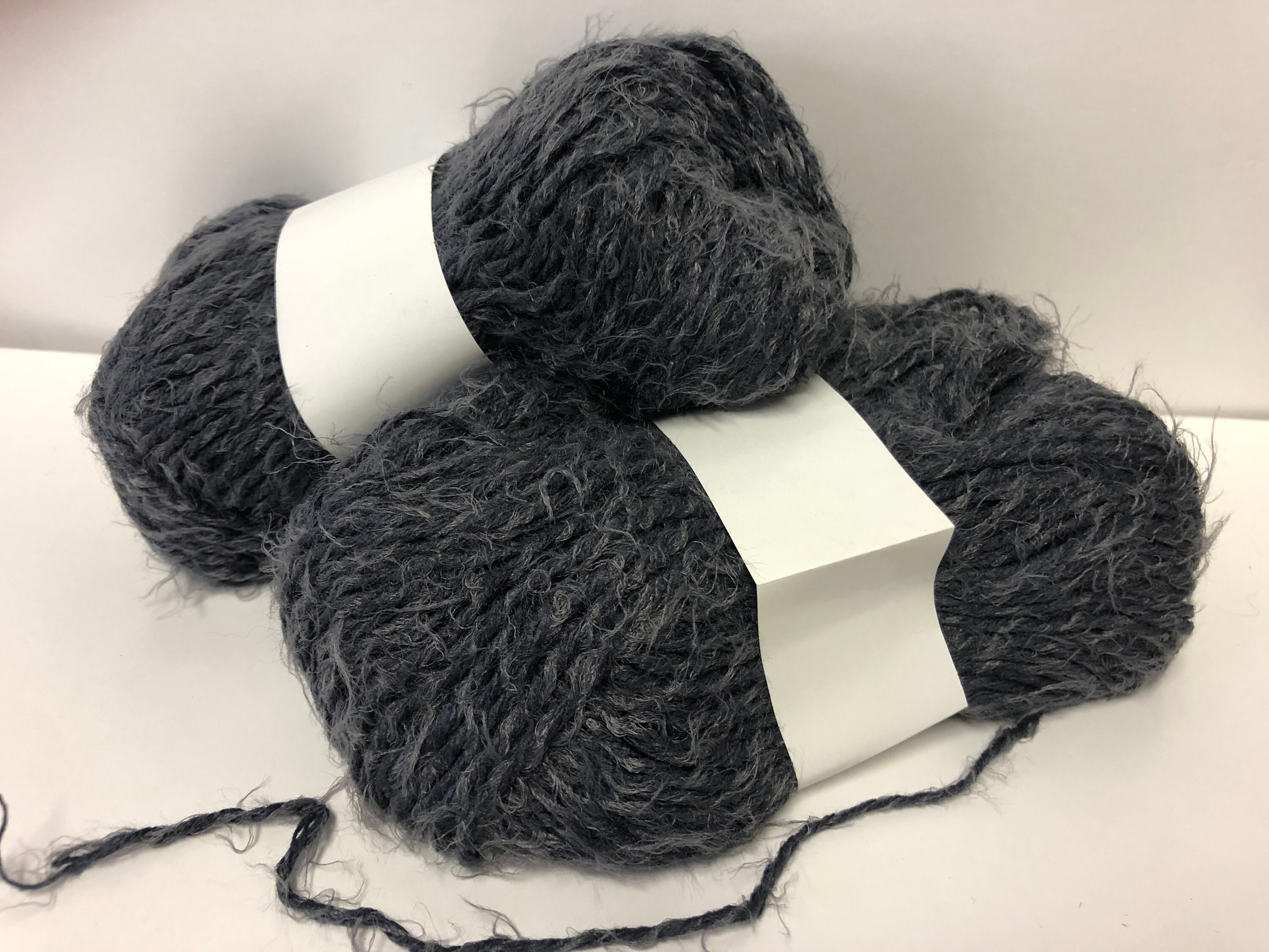 Lot De Pelotes De Laine Bleu Tweedé Fourrure - 500g - Fabriqué En France - Aiguille N°4 - Pour Tricot Hiver