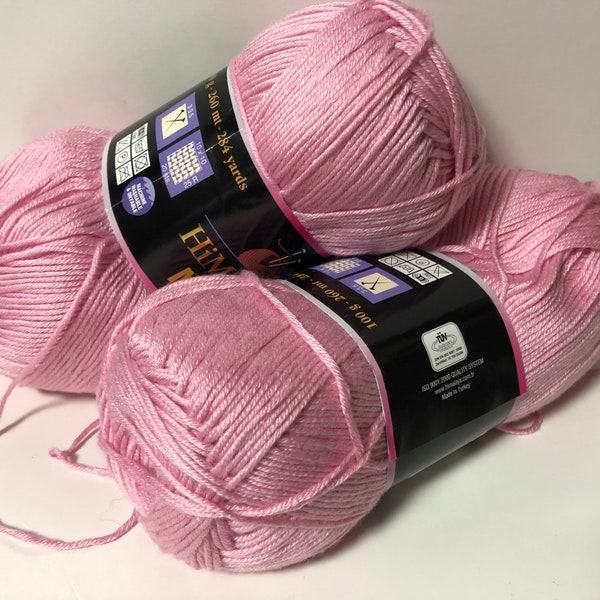 Set van 5 bollen roze wol / 100 g per bol