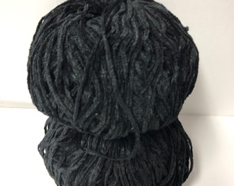 Lot De 10 Pelotes De Laine Velours Noir - Fabriqué En France, Aiguille 4/5, Pour Tricot/crochet