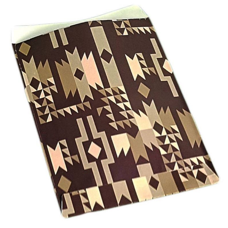 lot 50 pouches bags fancy paper 10 x 6 Brown geometric gift wrapping jewelry