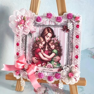 PROMO 1  Carte "  G/Luxe"   Moment complice,   2cartes en une(intérieur décoré effets carte)  Pièce  unique 100% fait main