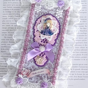 Bel Objet de Lecture: Pièce Rare Marque pages   de   " Luxe" esprit Shabby    Modèle Unique  lolitas en résine Romantique à souhaits.