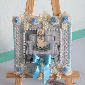 Adorable , carte toutes occasions, effets double carte (intérieur décoré) fait main, modèle unique'