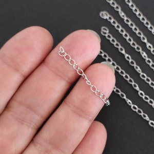 6 Silver Stainless Steel Adjustment Extension Chains 50mm x 4mm