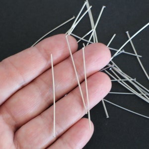20 flat head nails in silver stainless steel 50 x 0.7 mm