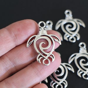6 conectores tartaruga de metal prateado 37 x 28 mm