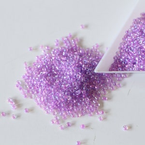 Perline di vetro viola rotonde da 2 mm