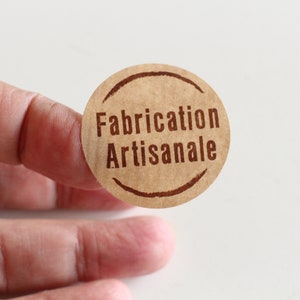 20 étiquettes autocollantes rondes Fabrication Artisanale