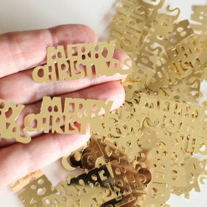 10 grams of gold Merry Christmas confetti glitter