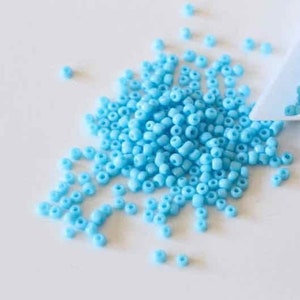 Perline di vetro blu turchese rotonde da 2 mm