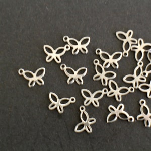 10 finely crafted butterfly charms in silver stainless steel 11 x 8 mm for your nature jewelry creations image 5