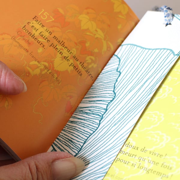 1 marque-pages Liberty et feuilles de ginkgo Fait-main