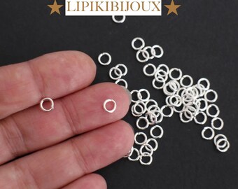 100 anneaux de jonction ronds ouverts en métal argenté 5 mm apprêts basiques pour des créations bijoux