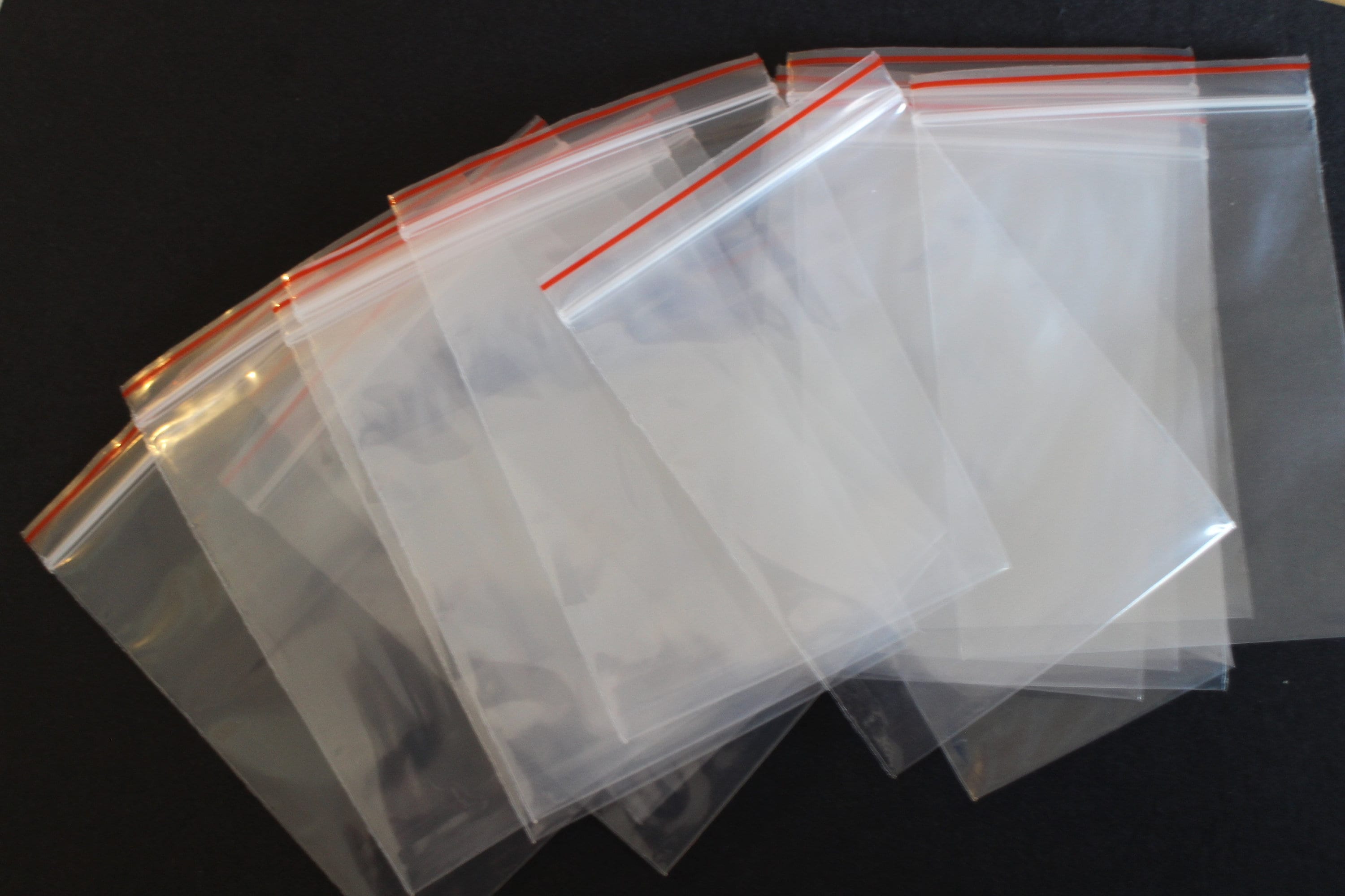 Sacchetti con chiusura a pressione, 100 pezzi, 5 x 7 cm, riutilizzabili, in plastica trasparente, resistenti, con chiusura a pressione, sacchetti con chiusura lampo in plastica