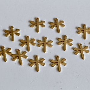 6 dragonfly charms in gold stainless steel 12 x 11 mm for your nature-themed jewelry creations image 3