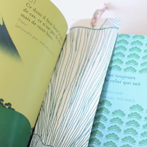 1 marque-pages Liberty et feuilles de ginkgo Fait-main