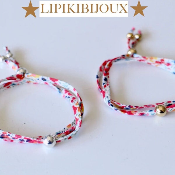 Kit diy bracelet Liberty Phoebe fleuri et perle lisse or ou argent