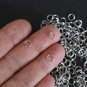 50 anneaux de jonction ronds ouverts en acier inoxydable argent 6 mm parfaits pour vos créations bijoux à venir image 1