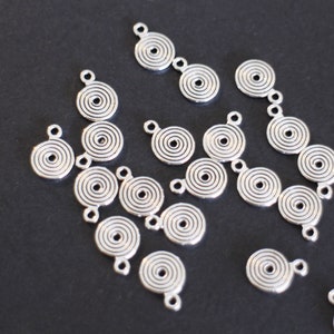 10 silver-plated brass spiral charms 13 x 9 mm image 2