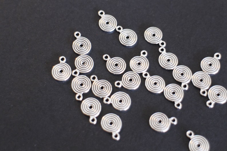 10 silver-plated brass spiral charms 13 x 9 mm image 2