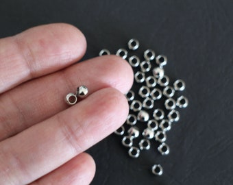 30 silver stainless steel beads 5 mm