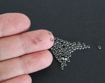 50 perles rondes à écraser en acier inoxydable argent 2,5 mm pour vos créations bijoux