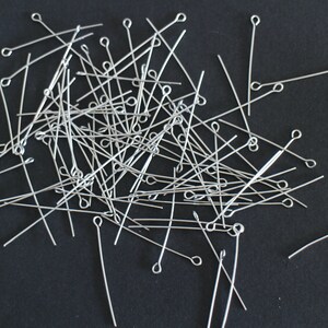 20 silver stainless steel eye rods, 40 mm image 4