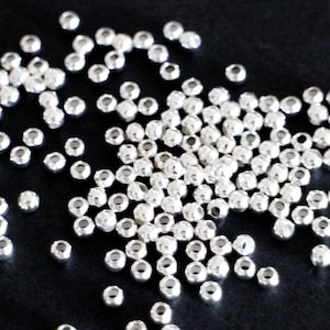 Perles intercalaires rondes lisse perles d'entretoises en laiton argenté dimensions au choix 2mm, 3mm, 4mm, 5mm, 6mm, 8mm, 10mm 3 mm / 100 perles