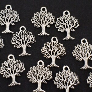 10 breloques arbres de vie en laiton argenté 22 x 17 mm pour vos créations bijoux nature image 5