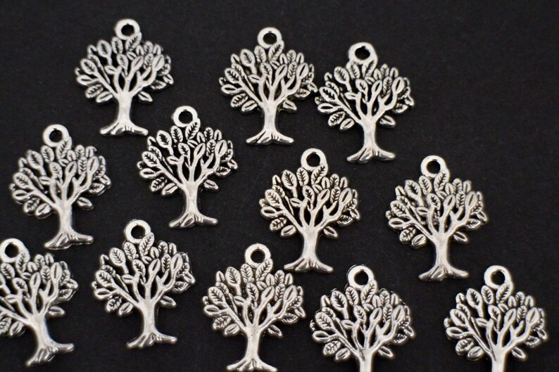 10 breloques arbres de vie en laiton argenté 22 x 17 mm pour vos créations bijoux nature image 5