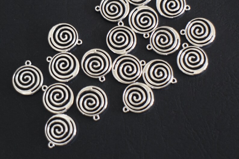 10 breloques spirales rondes en laiton argenté 19 x 17 mm pour vos créations bijoux style bohème ethnique image 6