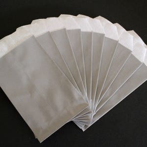 10 sacchetti regalo in carta kraft grigia 13 x 7 cm
