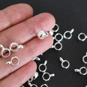 20 perles bélières rondes argent clair en acrylique lisse 11 x 8 mm image 1