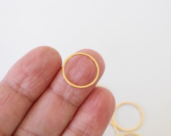 10 anelli rotondi chiusi, connettori in acciaio inossidabile, oro, 16 mm