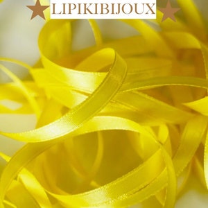 Vintage 1940's French Double Face Satin Ribbon 1/2 Inch Gorgeous Lemon  Yellow 