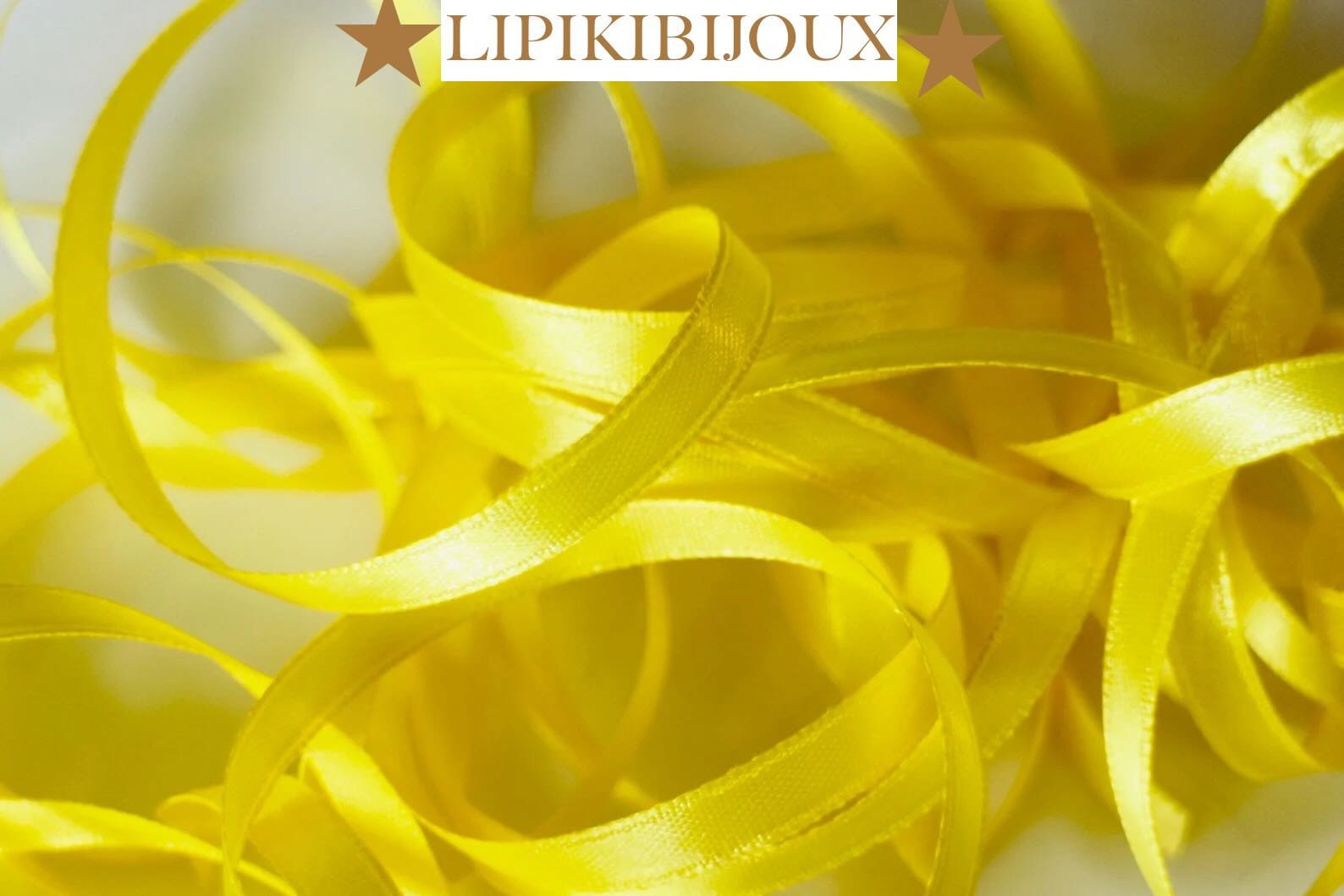Luscious Double Faced Satin Ribbon Holiday Decorating Yellow Gold and White  2 Wide by 3 Yard Length 