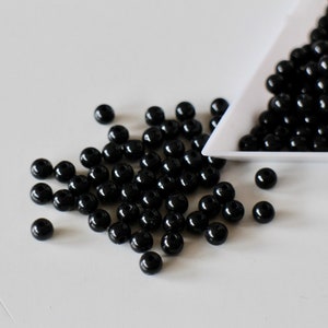 30 smooth round black acrylic beads 5 mm light for your jewelry creations image 3