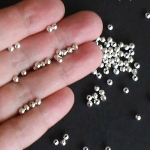 Perles intercalaires rondes lisse perles d'entretoises en laiton argenté dimensions au choix 2mm, 3mm, 4mm, 5mm, 6mm, 8mm, 10mm 画像 1