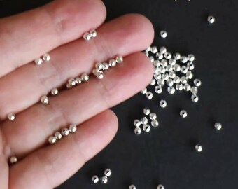 Perles intercalaires rondes lisse perles d'entretoises en laiton argenté dimensions au choix 2mm, 3mm, 4mm, 5mm, 6mm, 8mm, 10mm