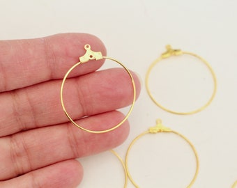 10 hoop earrings in gold-plated brass 25 mm